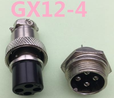 China GX12 4Pin male & female 12mm wire panel connector aviation plug electrical connector socket plug for sale