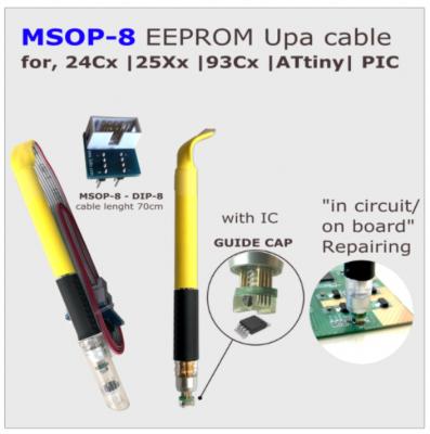 China MSOP TSSOP8 pogo pin adapter with light for in-circuit  EEPROM/93CXX /25CXX/24CXX programming/BIOS/FLASH/IC MICRO for sale