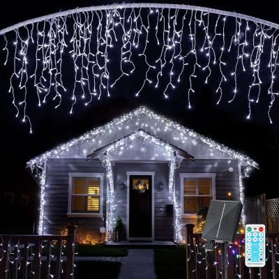 China 720 LED Super Long Curtain Lights With Remote Control Icicle Style Solar Fairy String Lights for sale