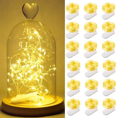 China 20 LED Firefly Lights Silver Copper Wire Battery Powered For DIY Wedding Party Centerpiece Decor for sale