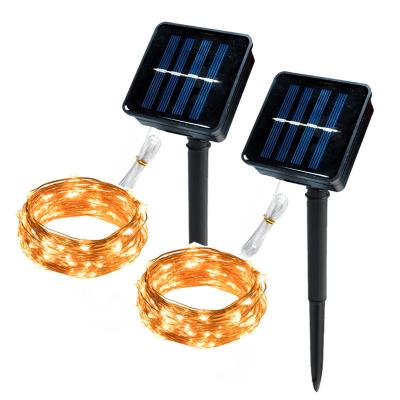 China Halloween 200 Solar LED Copper Wire Lights DC 5V 300MAH Warm White for sale
