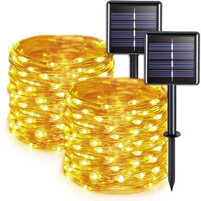 China Warm White Waterproof Solar Fairy Lights IP65 300 LED 1000 MAH Battery for sale