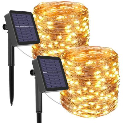 China Outdoor Solar Copper Wire Lights 40m 400 LED DC 5V Waterproof For Gardens for sale