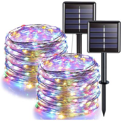 China Multi Colored String Solar Outdoor Twinkle Lights 300 MAH 10m Length DC 5V for sale