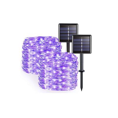 Chine Lumières solaires à télécommande 300MAH 20M Purple de câblage cuivre de décor de noce à vendre