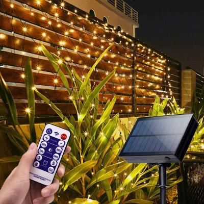 China 400 LED Solar Powered Christmas Icicle Lights Yellow 600 LM 5V for sale