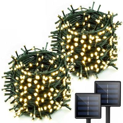 China Warm White Solar Icicle Lights 10m Length Outdoor 250MA 300 LED for sale
