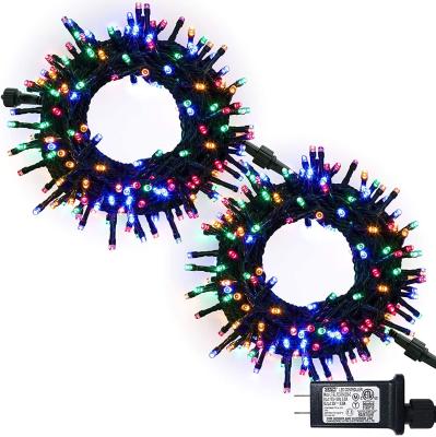 China Green Cable Christmas Lights 700 LED Lovers' Day Garland Plug In Multi Colors for sale