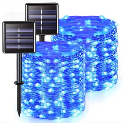 China Colorful Blue Solar Christmas String Lights 800M LED Fairy Starry Outdoor 8 Modes for sale