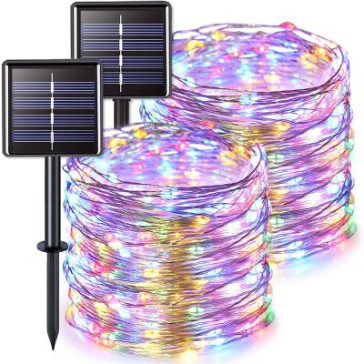 China ROHS Solar Christmas String Lights 800 LED Transparent Remote Control Multi Colors for sale