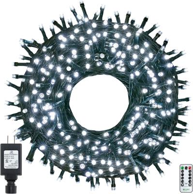 China 120V 60m Cool White Christmas Tree Lights 600 LED Plug In Fairy Lights With Timer for sale