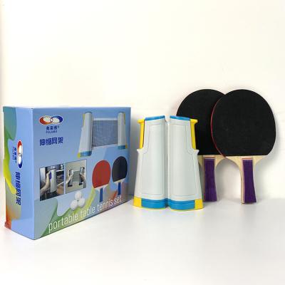 China Retractable Table Tennis Rackets Set Net Ping Pong Paddle Net Balls Set for sale