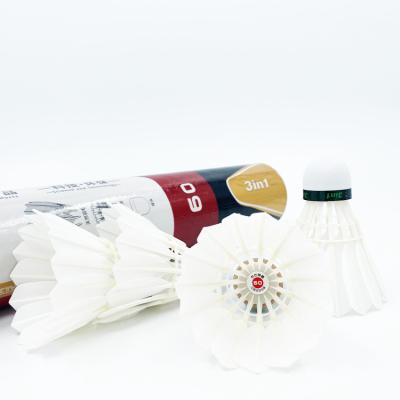 China 3in1 Type Natural Badminton Feather Shuttlecock For Training Competition for sale
