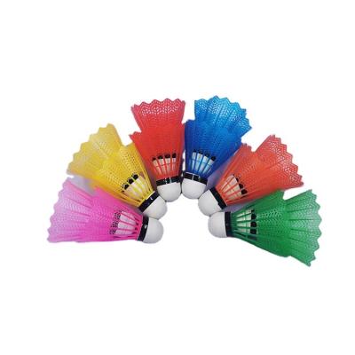 China Training Plastic Shuttlecocks Colorful Nylon Feather Balls Fitness Game for sale