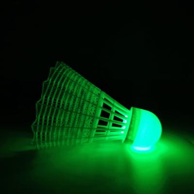 China Badminton Plastic Luminous Shuttlecock Nylon Shuttles LED Lighting for sale