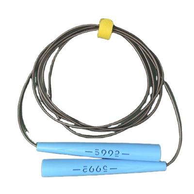 China PVC Stainless Steel Jump Rope PP Handle Adjustable Jumping Rope for sale