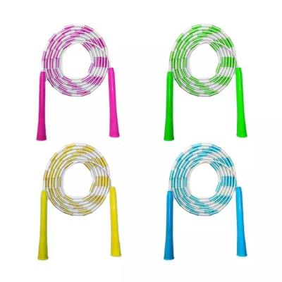 China Eco Friendly Bamboo Adjustable Jump Rope Beaded Skipping Rope For Children for sale
