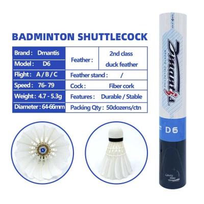 China Indoor And Outdoor 2nd Class Duck Feathers Badminton Training Shuttlecock Ball for sale
