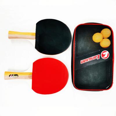 China Pure Wood Table Tennis Racket Set Portable For Leisure Te koop