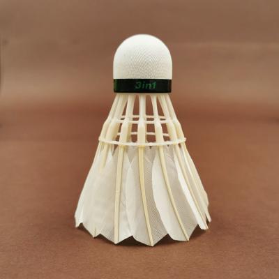 China China Factory 3in1 Type Training Wholesale Shuttlecock OEM Available Custom Natural Goose Feather Badminton for sale