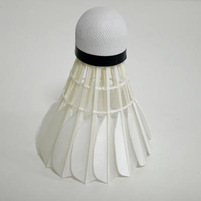 China Goose Feather Badminton Shuttlecock Natural White Sandwich Cork Traditional Shuttlecock for sale