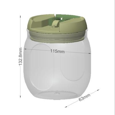 China Smooth Surface Food Storage Plastic Container 1200ml Capacity And ODM Sealing for sale