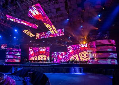 China Curved Indoor Outdoor Stage Rental LED Displays Smd Full Color 250x250mm for sale