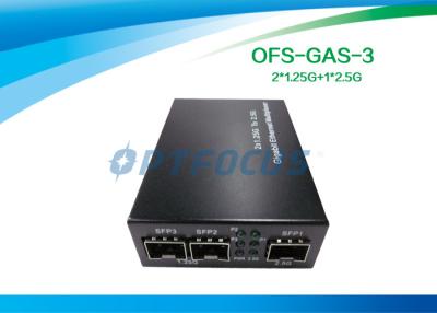 China 2 × 1.25G to 2.5G Gigabit Ethernet Media Converter , SFP to SFP for sale