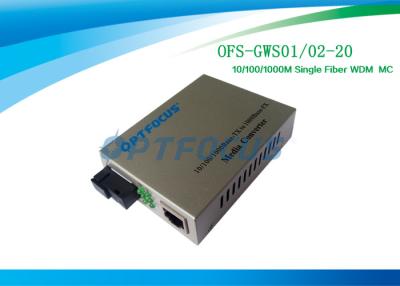 Chine Base 10/100/1000 - Tx simple du convertisseur 1310nm 1550nm de médias de fibre à la base 1000 - Sc du SM 20Km de FX à vendre