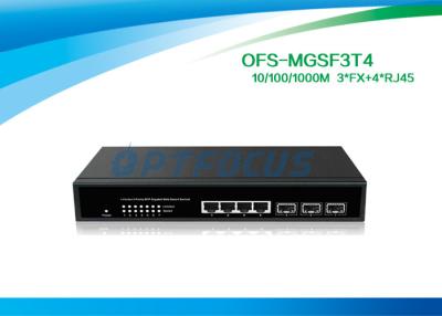 China SNMP Managed Media Converter Fiber Optic Switch  3 Port SFP 1000BASE - Fx 4 Port 10 / 100 / 1000M - Tx for sale