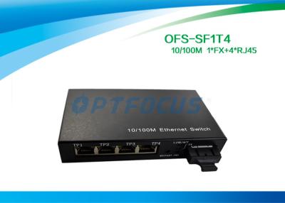 China Optical 4 Port Ethernet Switch 10 / 100BASE - Tx 100BASE - Fx 125×27×85 mm for sale