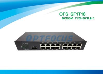 China Single 10gb Fiber Optic Switch 1 Port SFP Slot 100BASE - Fx 16Port 10 / 100BASE - Tx for sale