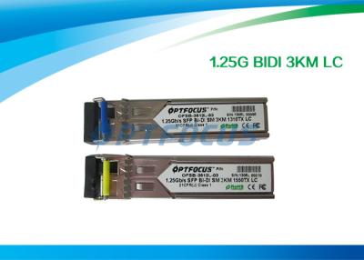 China Transmisor-receptor de Gigabit Ethernet SFP/conector ópticos de los BI-Di los 3km LC del transmisor-receptor 1.25G de la fibra óptica en venta