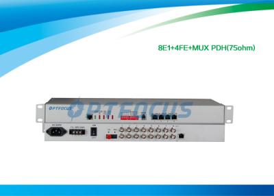 中国 120ohm 75ohm 8 E1 光ファイバー PDH の多重交換装置 RJ45 1310nm の波 HDB3 販売のため