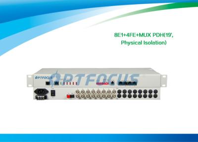 China 10/100 Mbps 8 E1 Multiplexer , Ethernet Pdh Multiplexing 75ohm 2.5KG for sale
