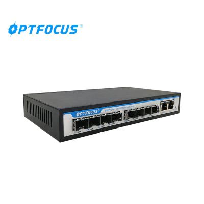 China Factory Price 1000M Fiber Switch 8 Ports Optical Fiber Switch+2 RJ45 Port For ISP Smart City for sale