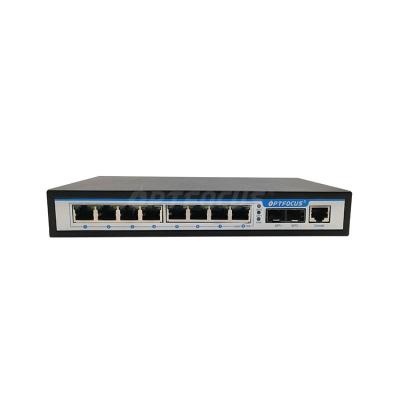 China Factory OEM 8 Port Managed Poe Switch 8*10/100/1000M PoE Ports+2*1000M SFP Port for IP Camera NVR CCTV for sale