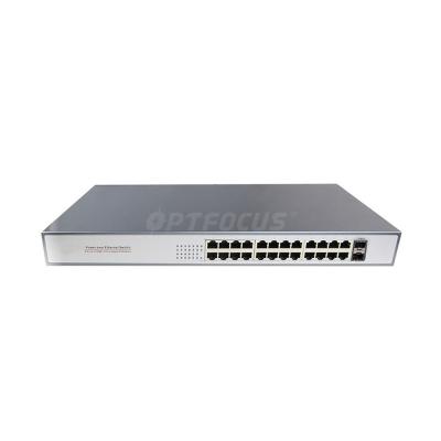 China Factory OEM/ODM 24 Port Gigabit Ethernet Network Switch 24 10/100/1000M RJ45 ports,2 1000M SFP Ports for sale