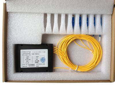 China Low Loss Fiber Optic Splitter 1X2 1*4 1*8 SC/APC Plastic ABS Box For Local Area Networks for sale