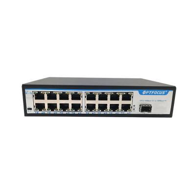 China 10/100M Single Fiber Optic Switch 1310nm 16 Ports FTTH 120W With Poe for sale