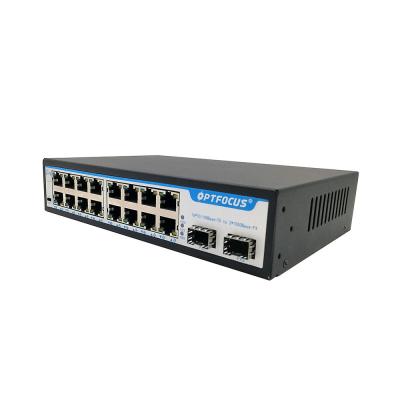 China FTTH Ethernet Network Switch 480 Gbps Switching Capacity 16 Ports 2 Slot POE Switch for sale
