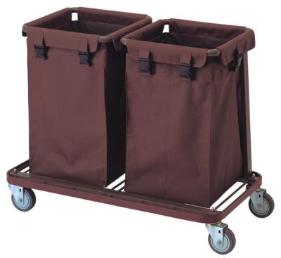 China PULV Hotel Linen Cart Hotel Linen Trolley With Wheels And 2pcs Bags for sale