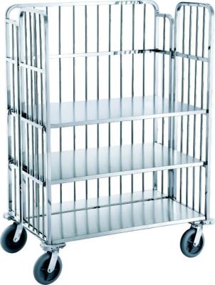 China Stainless Steel Laundry Delivery Trolley With 8