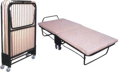 China Hotel Fordable Extra Bed Easy to Move with Wheels Fold Up Metal Rollaway Bed for sale