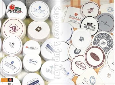 China Custom Recyclable Hotel Disposable Paper Coasters Glass Cover With Logo for sale