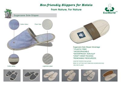 Cina Pantofole amichevoli Toe Close Toe aperto eliminabile della STAZIONE TERMALE dell'hotel di Eco in vendita