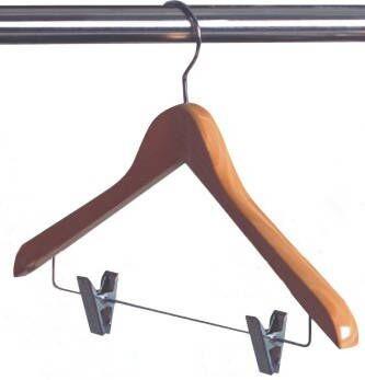 China Laundry Hotel Room Hangers For Skirt With 2 Chrome Plated Clips for sale