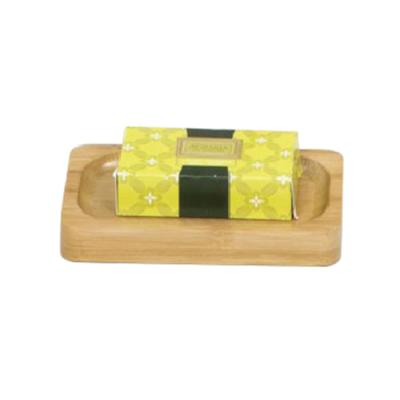 China Eco Friendly Hotel Guestroom Resin Collection Bamboo Soap Dish For Bathroom for sale