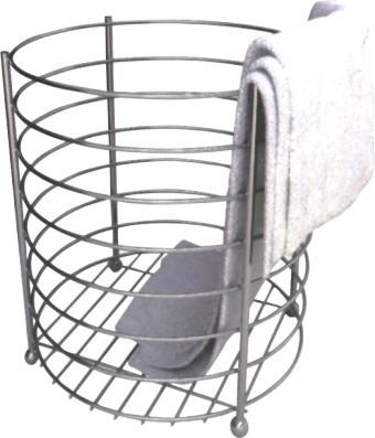 China PULV Hotel Laundry Basket Round Towel Basket Stainless Steel for sale