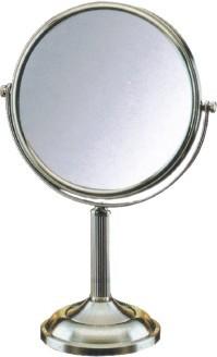 China Round Lighted Stainless Steel Makeup Mirror led 1X~5X Customized for sale
